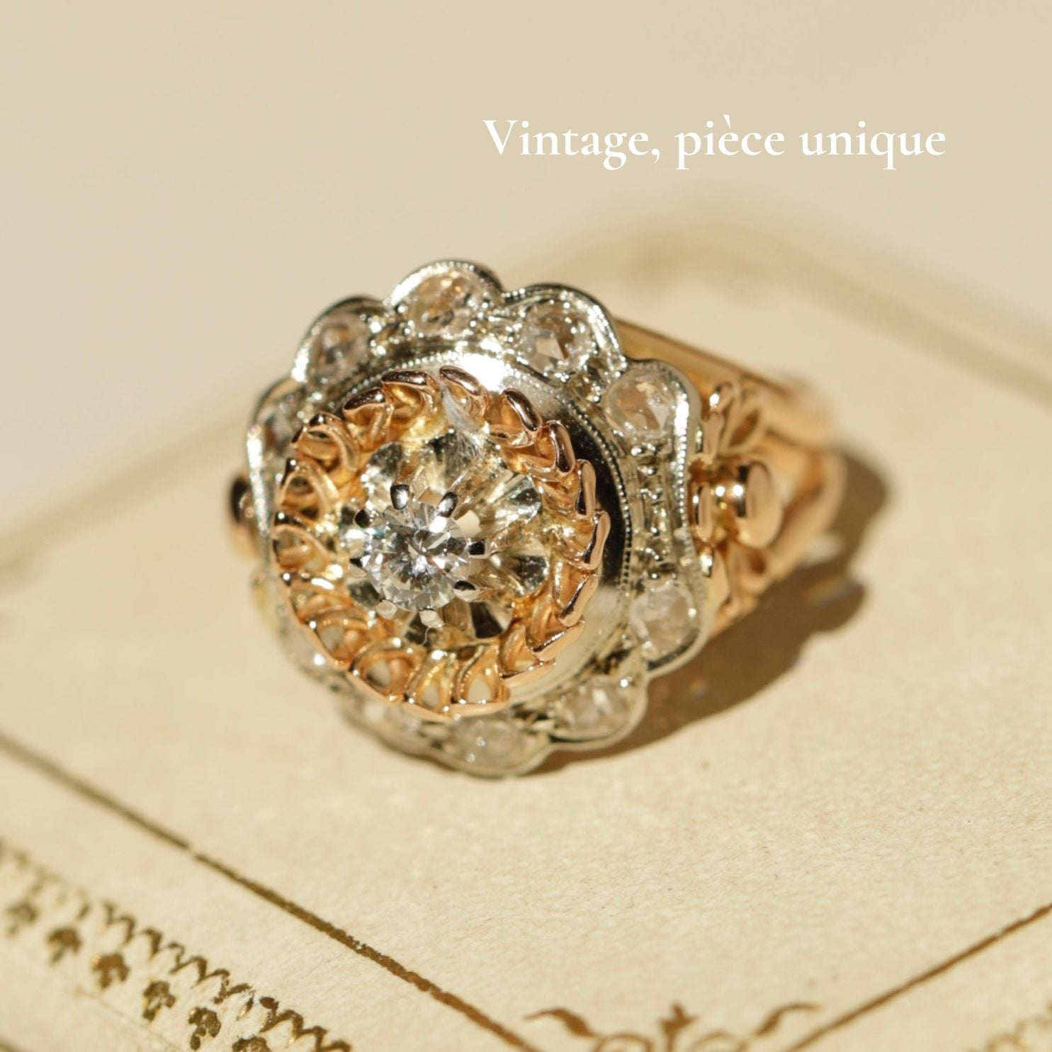 Bague Fantaisie Vintage Taille 50 - Style Rétro Unique - Occasion En Bon état