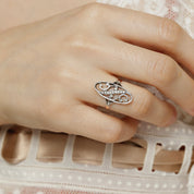 Bague marquise 1900 or et argent