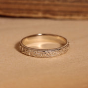 Alliance médiévale floral or blanc 18 carats Silva