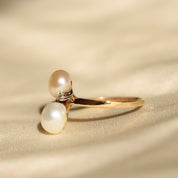 Bague 3 perles boutons