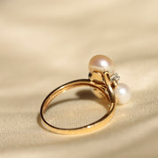 Bague 3 perles boutons