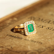Bague Art Déco émeraude et diamants style vintag6