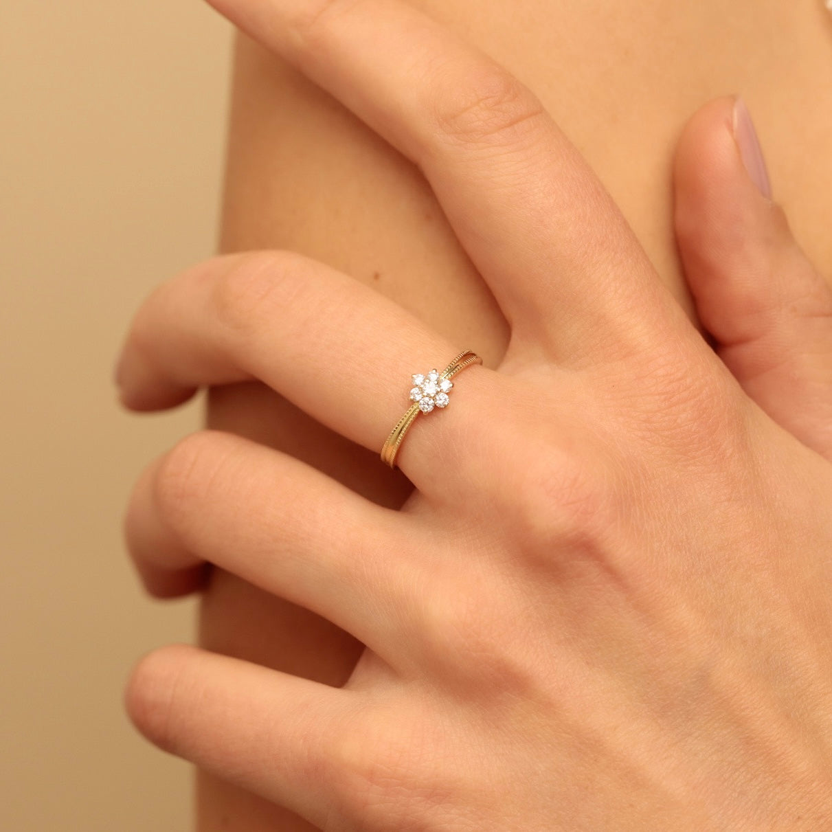 Bague fleur Promesse diamants 1
