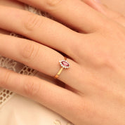 Bague marquise or 18 carats rubis diamants songe