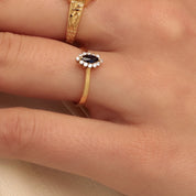 Bague marquise or 18 carats saphir diamants songe 2