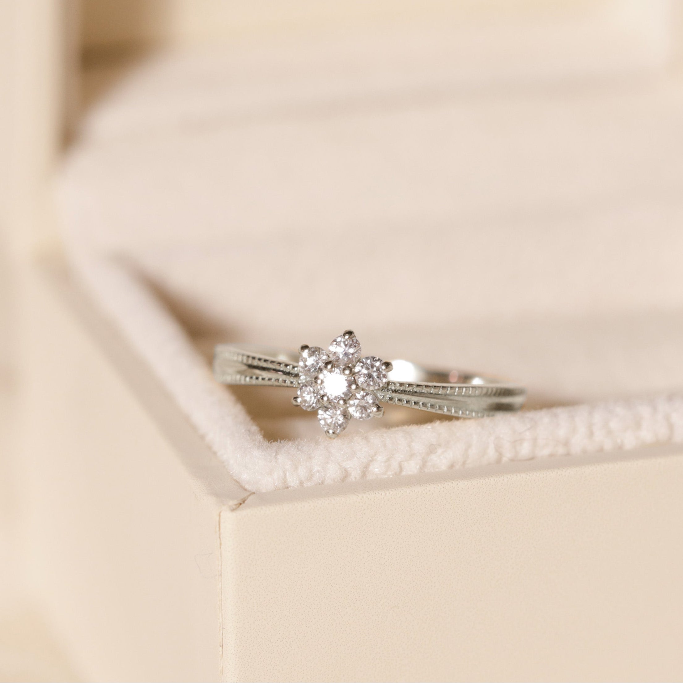 Bague fleur Promesse diamants