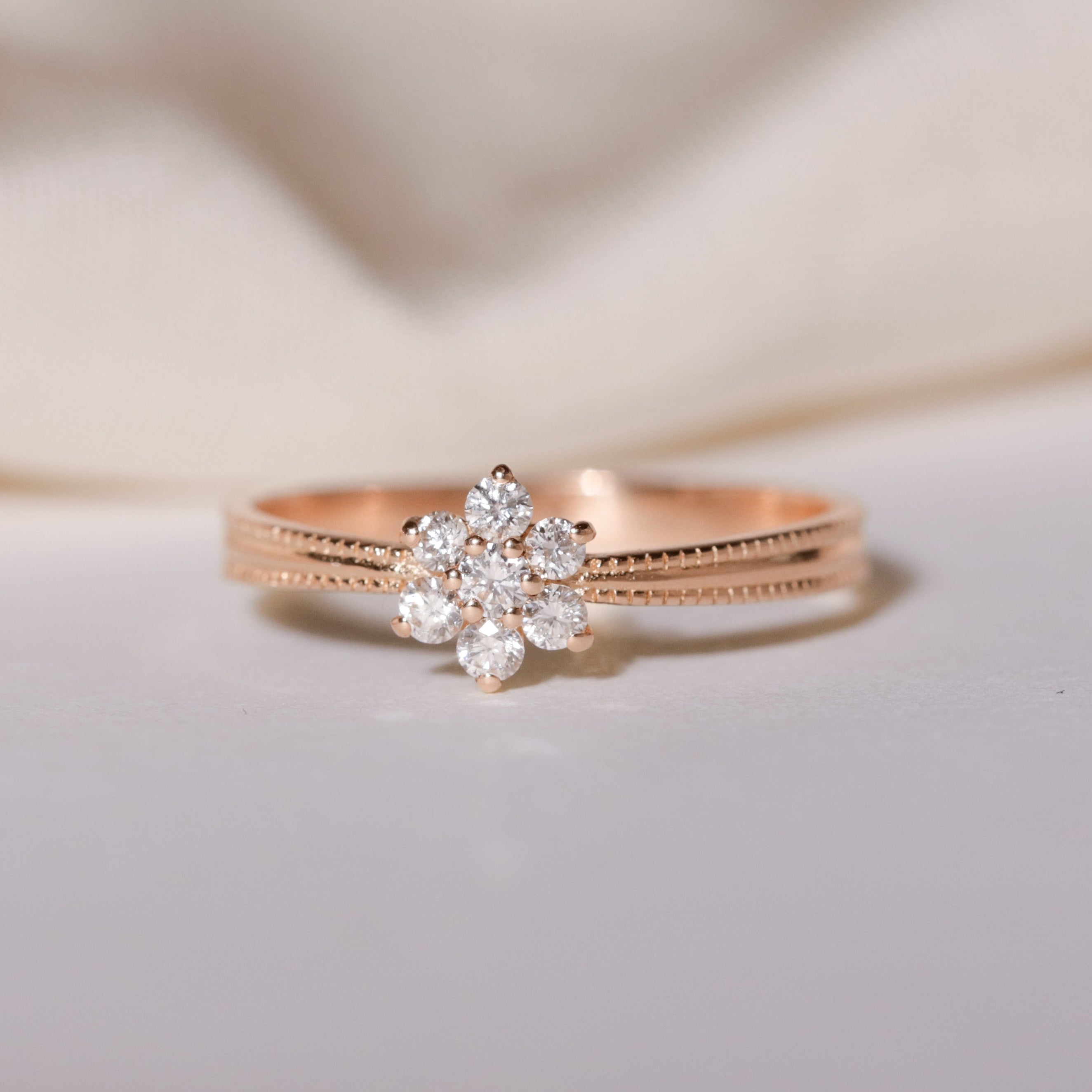 Bague fleur Promesse diamants