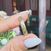 alliance florale gravée or 18 carats recyclé