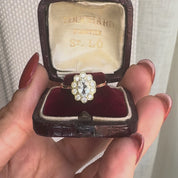 Bague marguerite aigue-marine et diamants style vintage Astrée