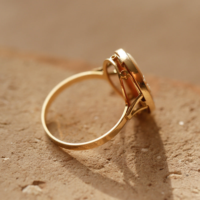 Bague vintage camée xxl