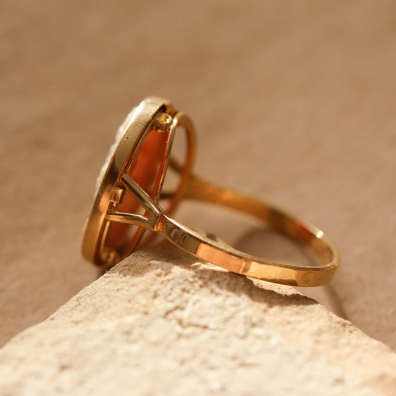 Bague vintage camée xxl