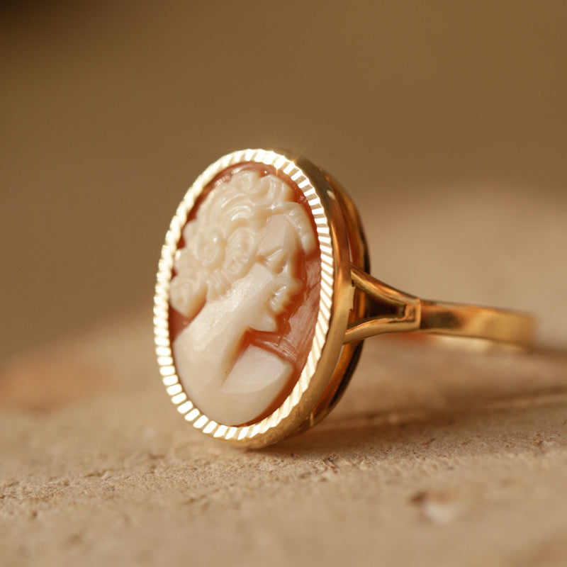 Bague vintage camée xxl