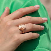 Bague vintage camée xxl