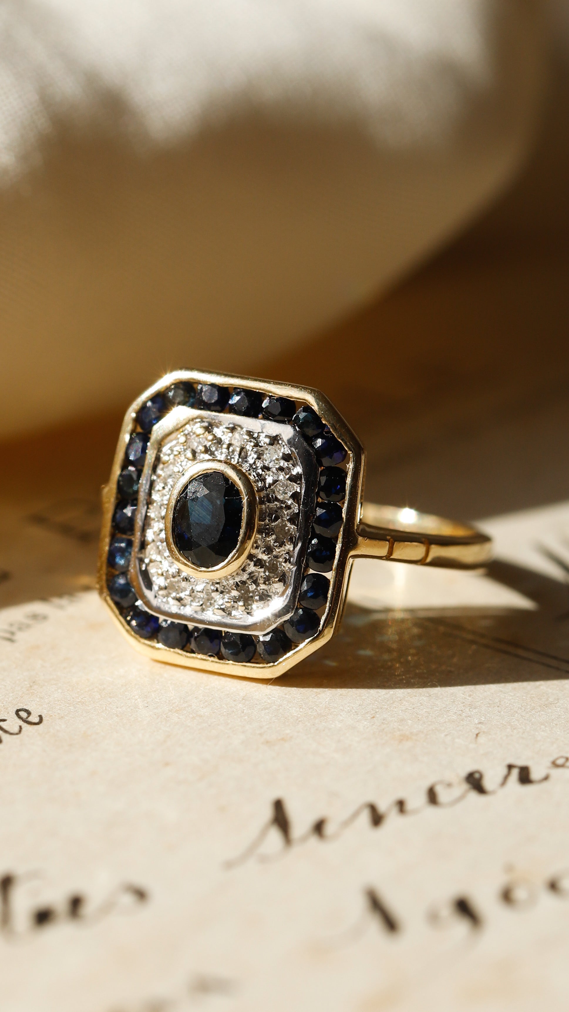 Bague ancienne saphir shops et diamants