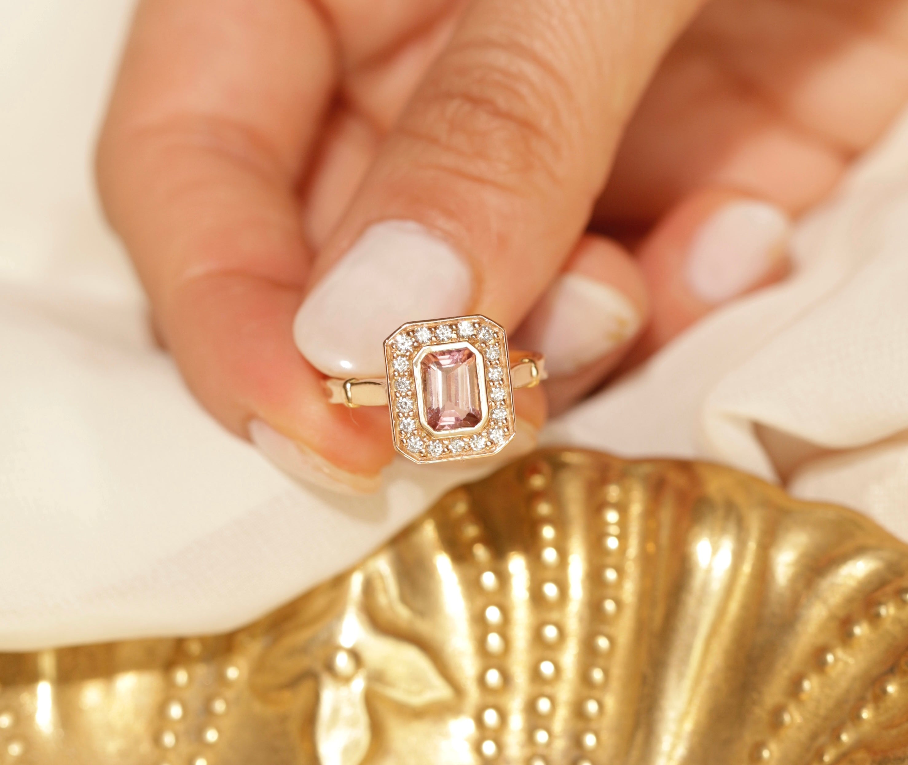 bague vintage citrine