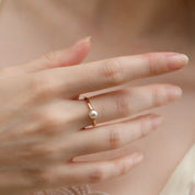 Bague solitaire vintage perle