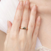 Bague jonc vintage tourmaline verte