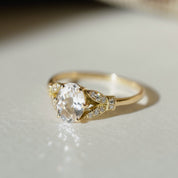 Bague Hesperis · Bague morganite et feuillage pavé de diamants