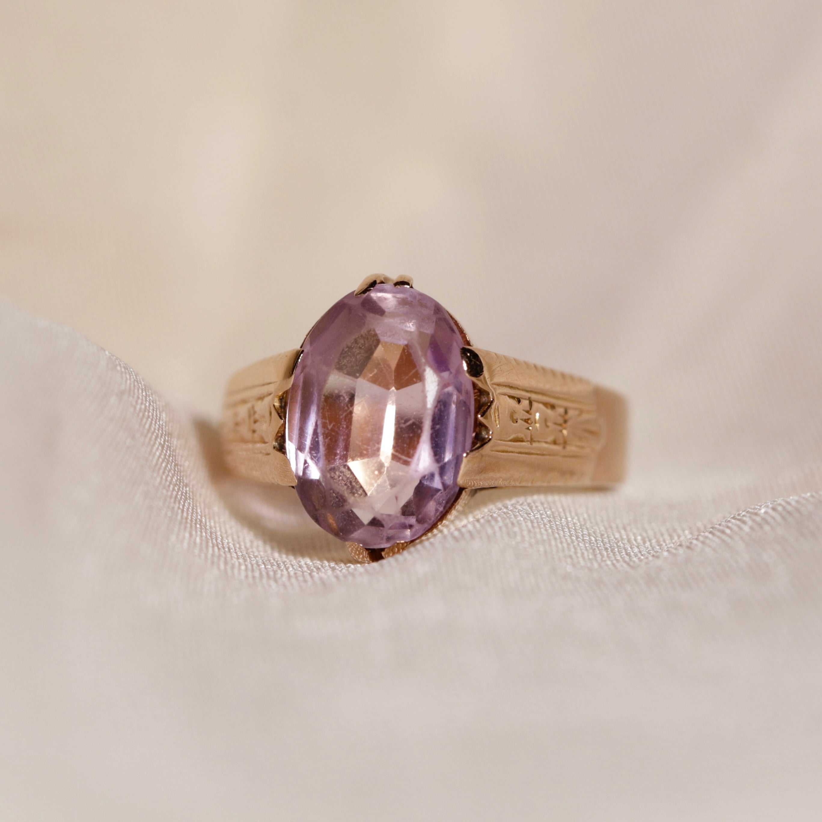 Bague vintage pierre violette