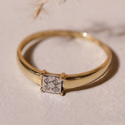 Bague anneau mini diamants rectangle