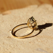 Bague navette aigue-marine