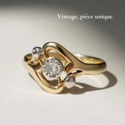 Bague ancienne or deux tons