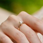 Bague solitaire vintage perle