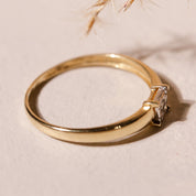 Bague anneau mini diamants rectangle