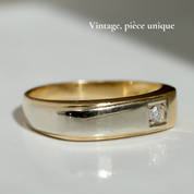 Bague alliance deux ors carrée