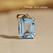 Pendentif topaze bleue taille emeraude