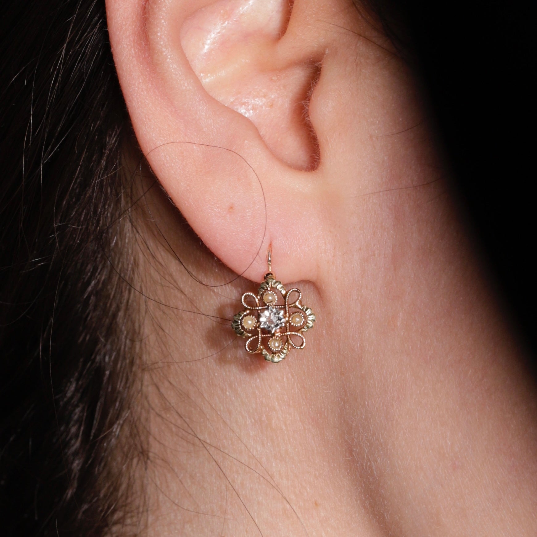 Boucles d'oreilles avec strass, bijouterie de Jablonec | Mercerie et Boucles d'oreilles avec strass, bijouterie de Jablonec | Mercerie et