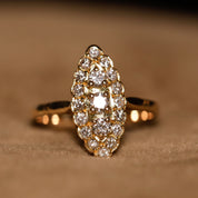 Bague marquise vintage diamants