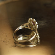 Antheia bague marguerite style vintage rubis et or 18 carats recyclé 