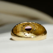 Bague godronnée rubis et diamants