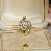 Bague ancienne tourbillon diamant taille rose 