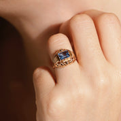 Bague Tank verre bleu clair 3
