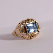 Bague Tank verre bleu clair 4
