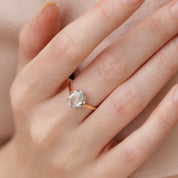 Bague vintage aigue-marine pierre ovale