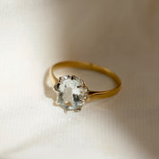 Bague vintage aigue-marine pierre ovale