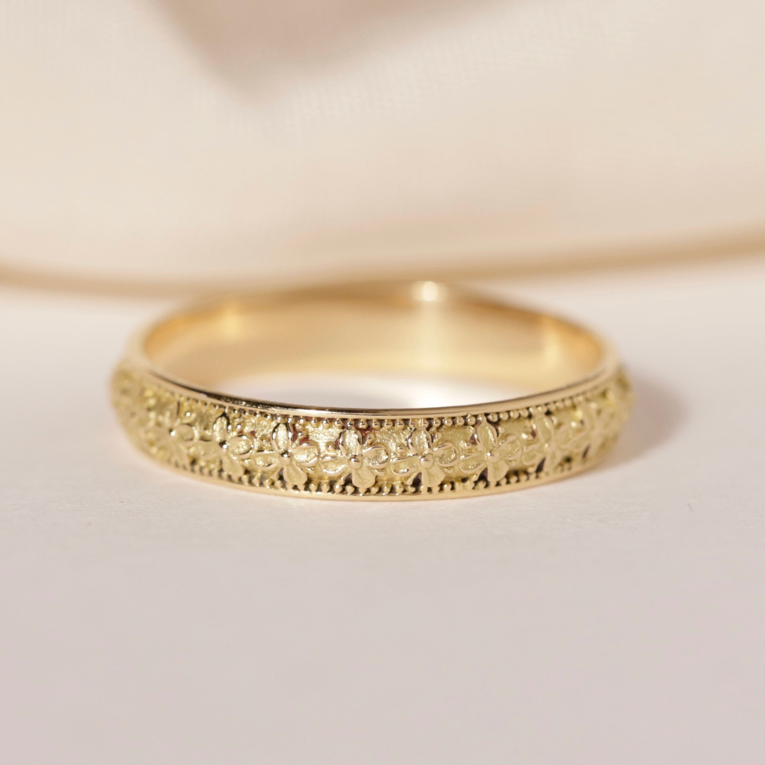 Bague alliance or 18 carats style médiéval vintage Serment 