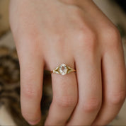 Bague Hesperis · Bague morganite et feuillage pavé de diamants