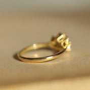 Bague halo aigue-marine et diamants