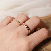 Bague jonc topaze fumé