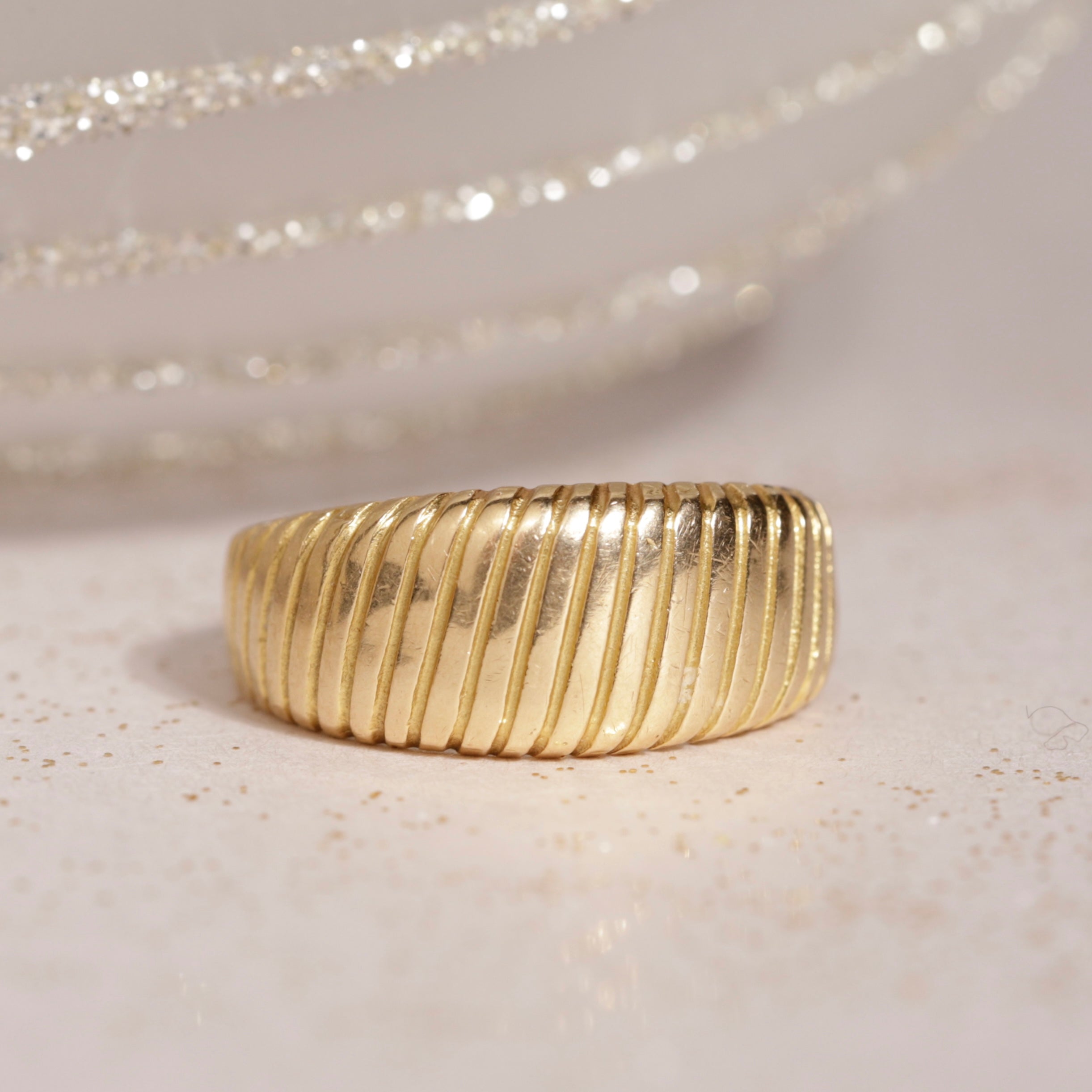 Bague jonc vintage godrons