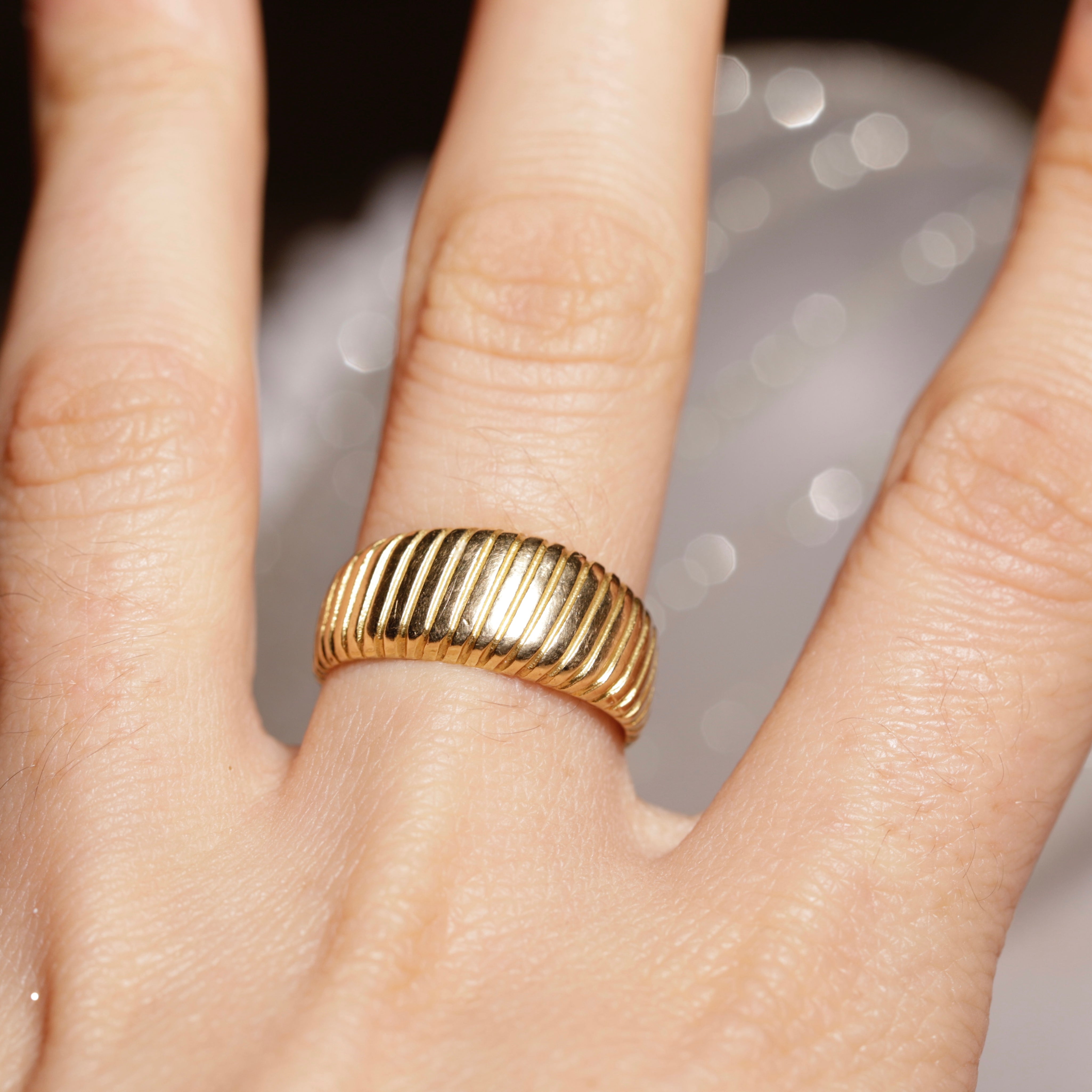Bague jonc vintage godrons 1