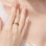 Bague jonc vintage tourmaline verte