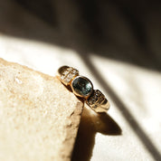 Bague jonc vintage tourmaline verte