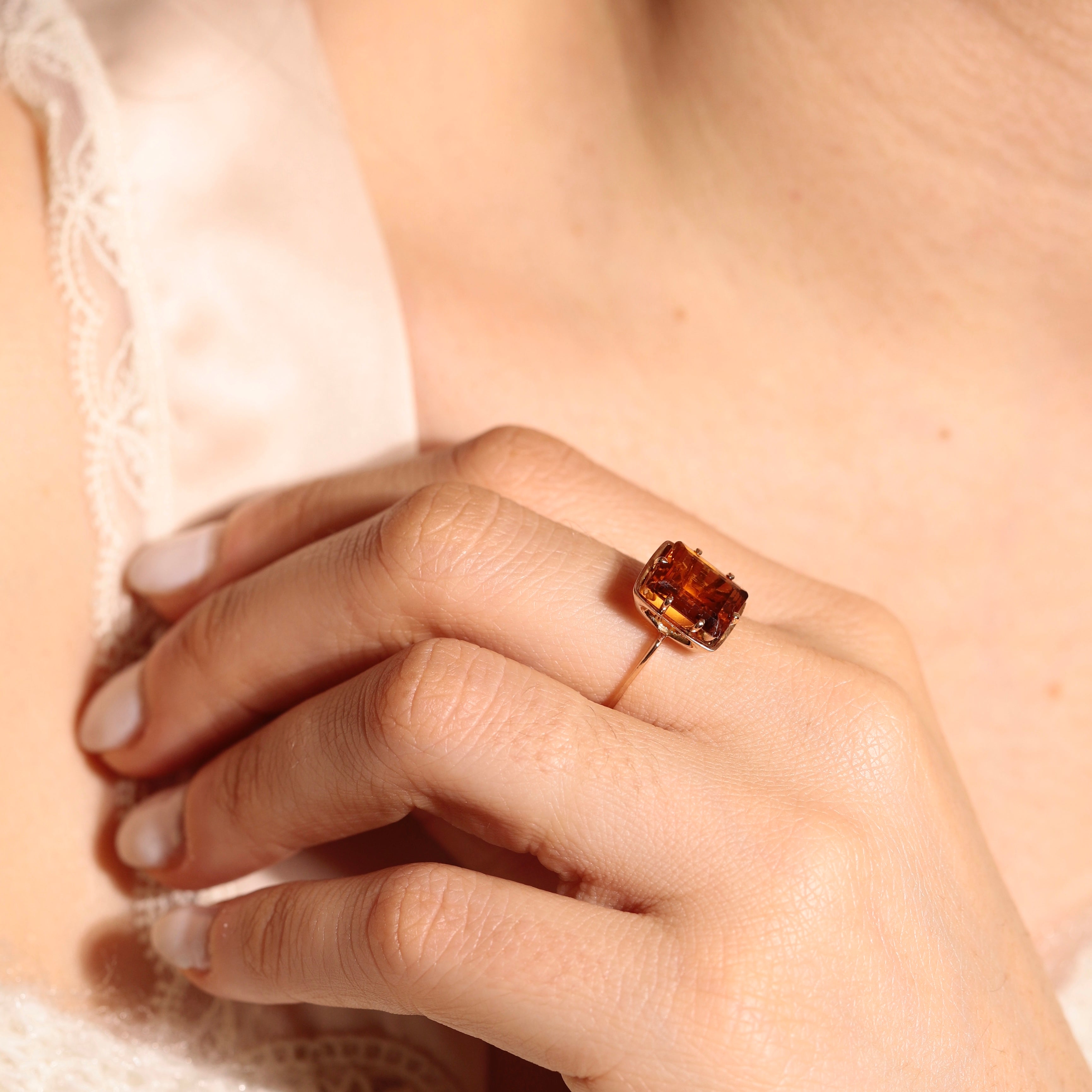 Bague quartz lumineux