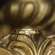 bague solitaire diamants style vintage