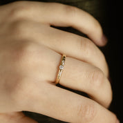 Bague solitaire épaulé diamants style vintage